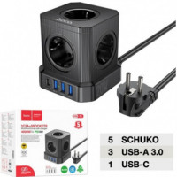 HOCO NS8 Regleta Cubo con 5 Enchufes y 3 Puertos USB 20W - Guanxe Atlantic Marketplace