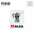 ALZA Basic Cafetera Aluminio 9 Tazas para Vitrocerámica y Gas