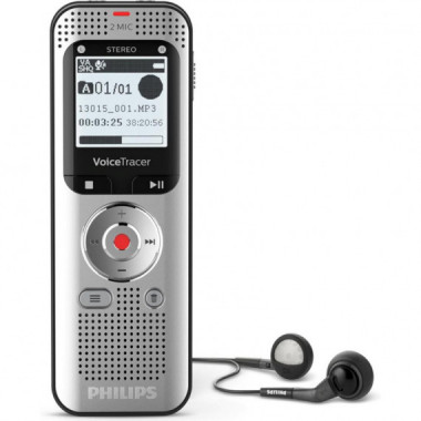 PHILIPS DVT2050 Grabadora de Voz con 2 Micr&oacute;fonos y USB