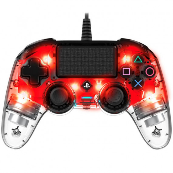 NACON Mando Oficial Playstation PS4 Compact Rojo (PS4OFCPADCLRED)