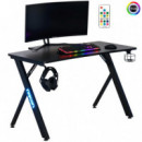 NACON Escritorio Gaming con Leds Rgb y Acabado Fibra de Carbono (pcgd-rgb)