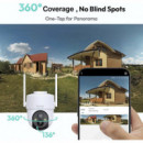 BOTSLAB W314 Cámara de Seguridad 360º con 4G Lte, Batería y Panel Solar