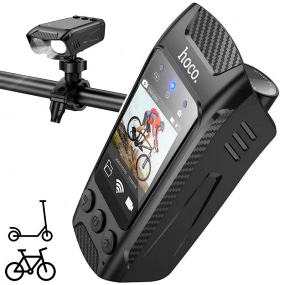 HOCO DV104 Cámara 4K con Pantalla y Luz Led para Bicicleta O Moto