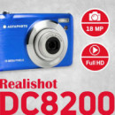 AGFAPHOTO DC8200BL Cámara Digital 18MP 8X Zoom + SD16GB+ Bag Azul