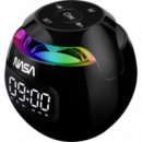 Nasa SP200 Altavoz Bluetooth, con Reloj y Cargador Inalámbrico