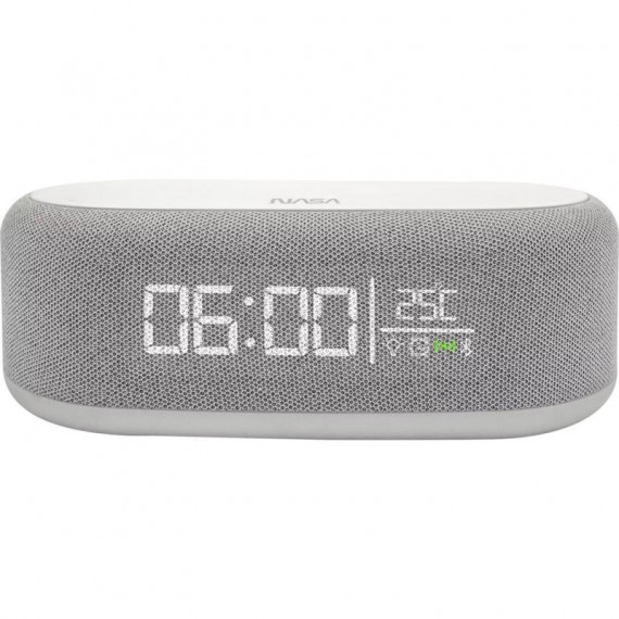 Nasa SPC400 Altavoz Bluetooth con Reloj Alarma y Cargador Inalámbrico