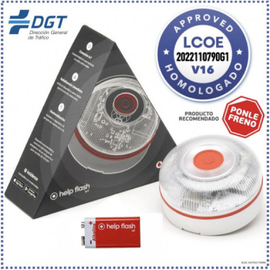 HELP FLASH IOT Baliza de Emergencia V16 Conectada y Homologada 2026