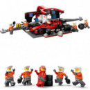 LEGO 60443 Parada en Boxes de F1 y Equipo de Mecánicos con Coche Ferrari