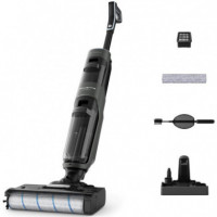 ROWENTA X Clean 4 GZ5035, 2 en 1, Aspira y Friega, sin Cables, 200 W, Smart, 50 Min, Autolimpieza, Negro
