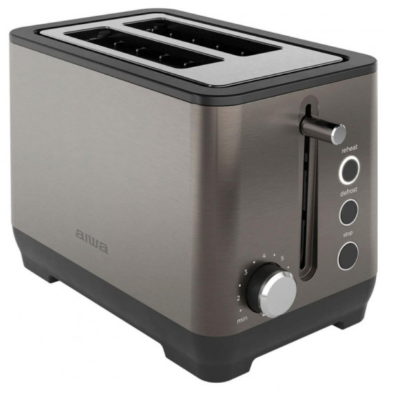 AIWA ABT-1000 Tostadora 1.000W 2 Ranuras Acero Antihuellas