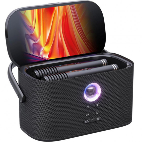 IKARAO Shell S2 Altavoz Karaoke Recargable con Pantalla 8" 140W y 2 Micros