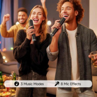 IKARAO Shell S2 Altavoz Karaoke Recargable con Pantalla 8" 140W y 2 Micros