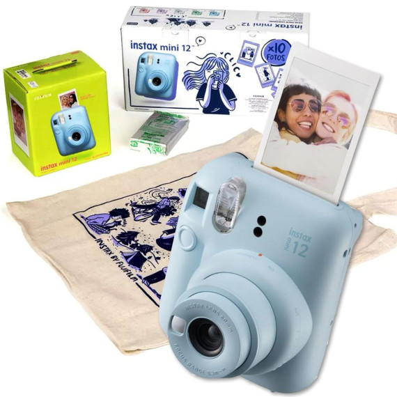 FUJIFILM Instax Mini 12 Cámara Instantánea Kit Regalo Pastel Blue