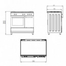 SVAN SKGW5901PBX Cocina Gas 90CM con Wok Horno 59L