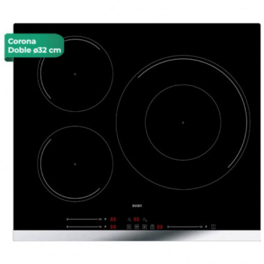 SVAN SI3601SB32 Placa Inducci&oacute;n 60CM 3 Zonas Cristal Negro