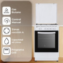 SVAN SKG4500TM Cocina de Gas Butano 4F Horno 43L 2P Grill Blanco