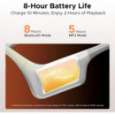 DOOGEE Boneair Swim Auricular de Conducción Osea y Aerea Bt y MP3 para Nadar Gris Claro