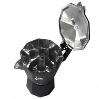 SOGO Moka Cafetera Italiana Compatible con Inducción 6 Tazas Negra (CAL-SS-7610)