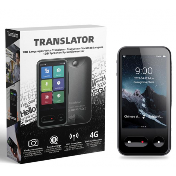 Traductor Multilingüe con Sim y Wifi (puede Usarse sin Móvil)