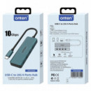 Hub ONTEN Usb-c Macho a 4 Puertos 10 Gbps (OTN-UC620)
