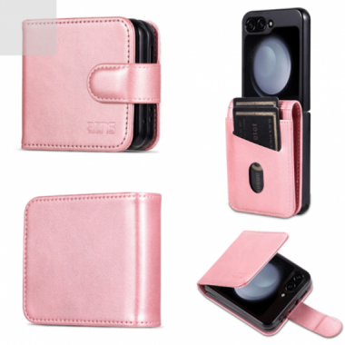 Funda Compatible con Tarjetero para Samsung Galaxy Z Flip 6 - Rosa