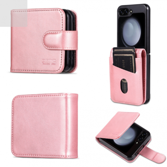 Funda Compatible con Tarjetero para Samsung Galaxy Z Flip 6 - Rosa