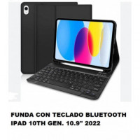 Funda con Teclado Bluetooth Español con Soporte para Lápiz para iPad 10.9" 10ª Generación (2022/2024/A16)