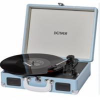 Tocadiscos DENVER Reproducción a 3 Velocidades Diseño Maleta 2 Altavoces Estéreo VPL-120 Azul
