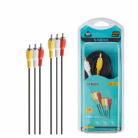 Cable de Audio SANDA 3RCA Macho - 3RCA Macho 3M (SD-7217)