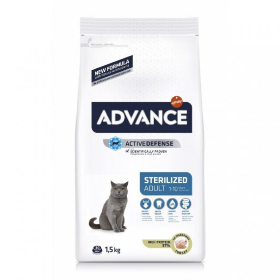 ADVANCE Gato Adulto Esterilizado Pavo 1.5 Kg