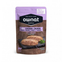 OWNAT Gato Adulto Esterilizado Pollo y Salmon Pouch 85 Gr