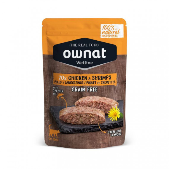 OWNAT Gato Adulto Pollo y Gambas Pouch 85 Gr