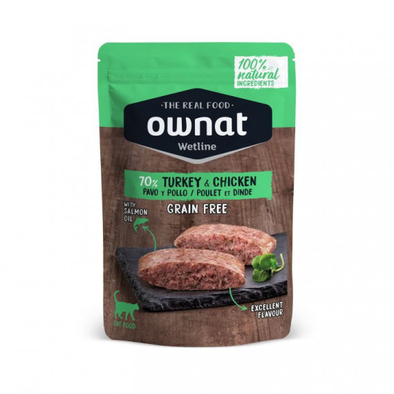 OWNAT Gato Adulto Pavo y Pollo Pouch 85 Gr