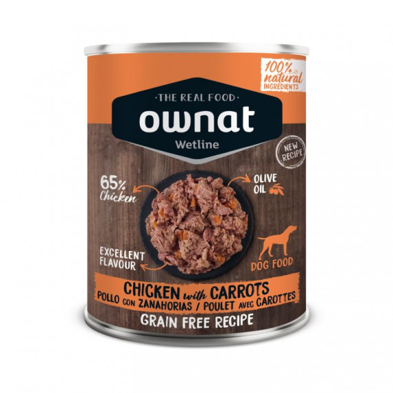 OWNAT Perro Adulto Pollo y Zanahoria Lata 395 Gr
