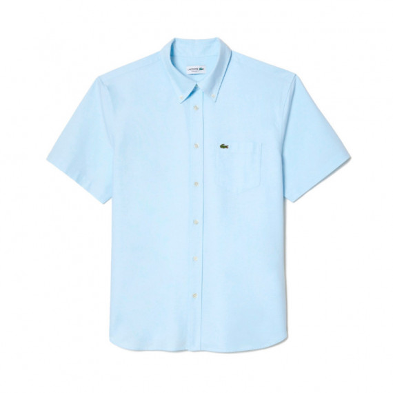 Camisa Oxford Regular Fit de Manga Corta  LACOSTE