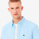 Camisa Oxford Regular Fit de Manga Corta  LACOSTE