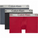 3PACK Boxer CALVIN KLEIN (rojo,negro,gris)