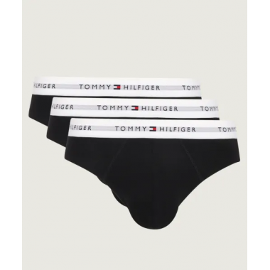 3PACK Slip TOMMY HILFIGER Negros Cintura Blanca