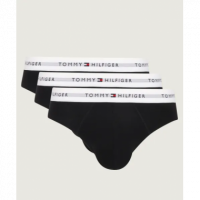 3PACK Slip TOMMY HILFIGER Negros Cintura Blanca