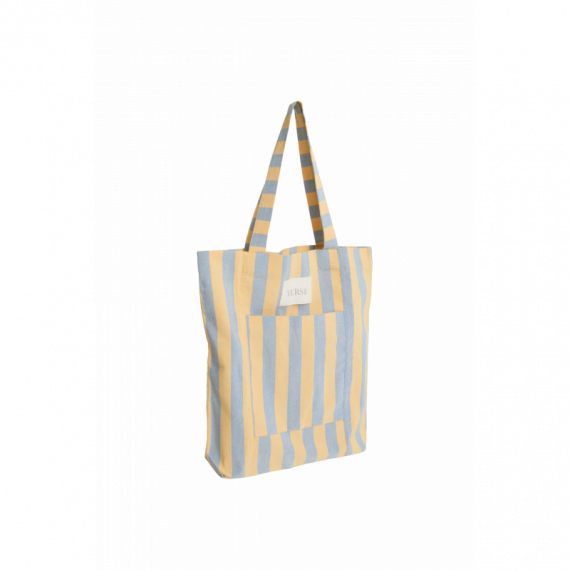 Bolsos Bolso Tote YERSE Loyalty Rayas Amarillo y Azul