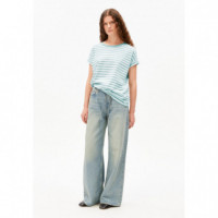 Camisetas Mujer Camiseta ARMEDANGELS Idaara Stripes White / Foam