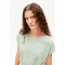 Camisetas Mujer Camiseta ARMEDANGELS Slub Stripes White Foam