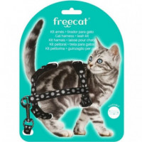 FREEDOG Gato Set Arnes y Tirador Negro 1X22/32 Cm
