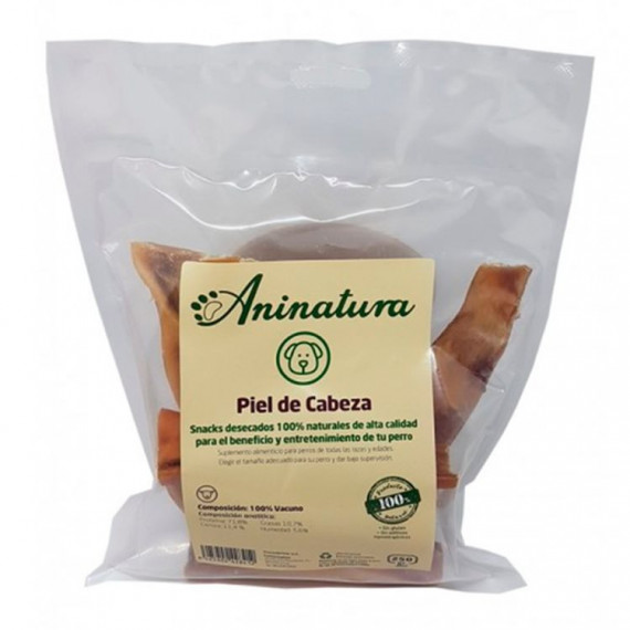 ANINATURA perro snack piel de cabeza vacuno 500 gr