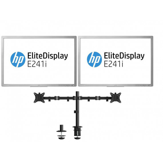 Pack 2 Monitores HP E241I Reacondicionados 24" Full HD (sin Peana) + Soporte de Brazo Ewent EW1512