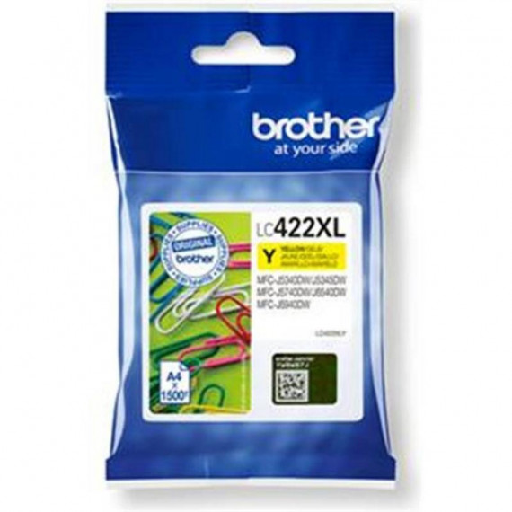 Tinta Original BROTHER LC422XLY Amarilla Alta Capacidad (1.500 Páginas)