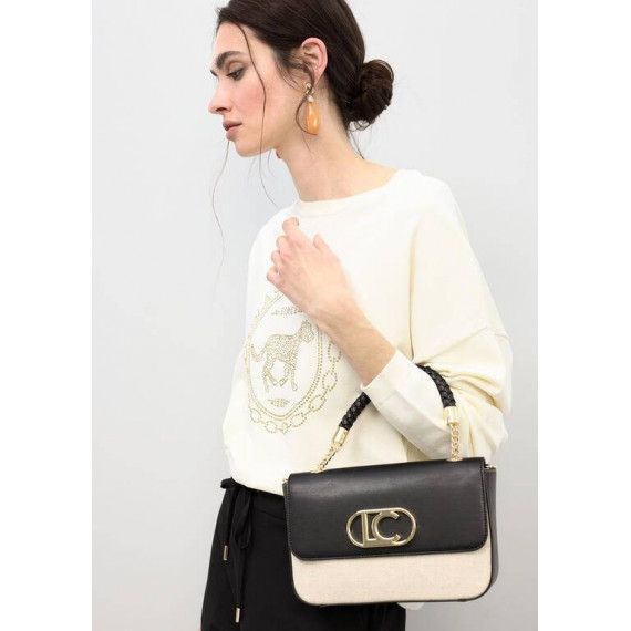 Two-tone Faux Leather Crossbody Bag With  LOLA CASADEMUNT