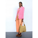 RAFFIA-EFFECT CONTRAST TOTE BAG WITH CUT