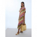 RAFFIA-EFFECT CONTRAST TOTE BAG WITH CUT