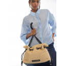 Contrast Raffia-effect And Faux Leather  LOLA CASADEMUNT